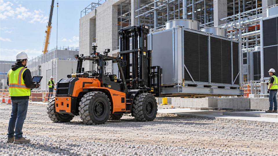 B28 off-road forklift material handling application