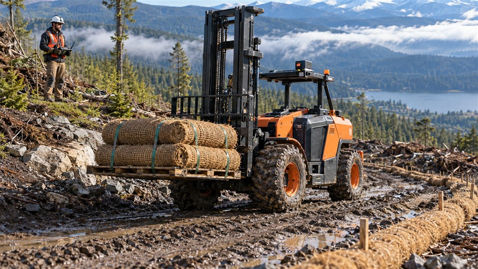 5-ton off-road forklift operating scenario