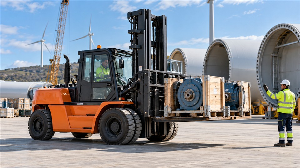 CPC190-X diesel forklift in a October 23, 2026 work scenario