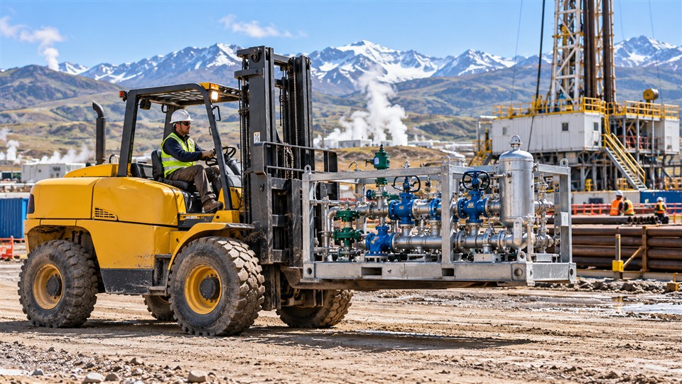 CPC30SY off-road forklift material handling application
