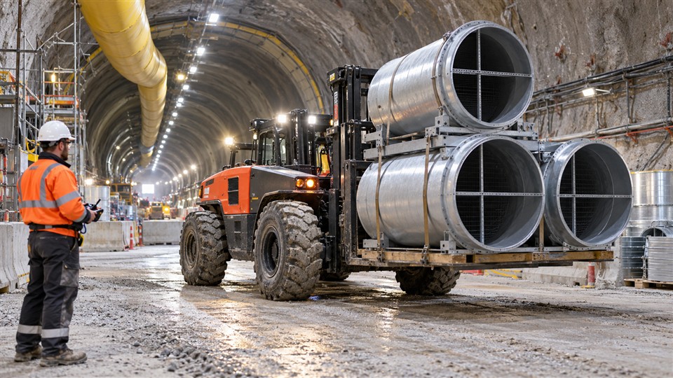 B29 off-road forklift material handling application