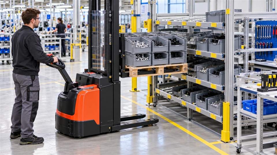 CDDA15 electric walkie stacker operating scenario