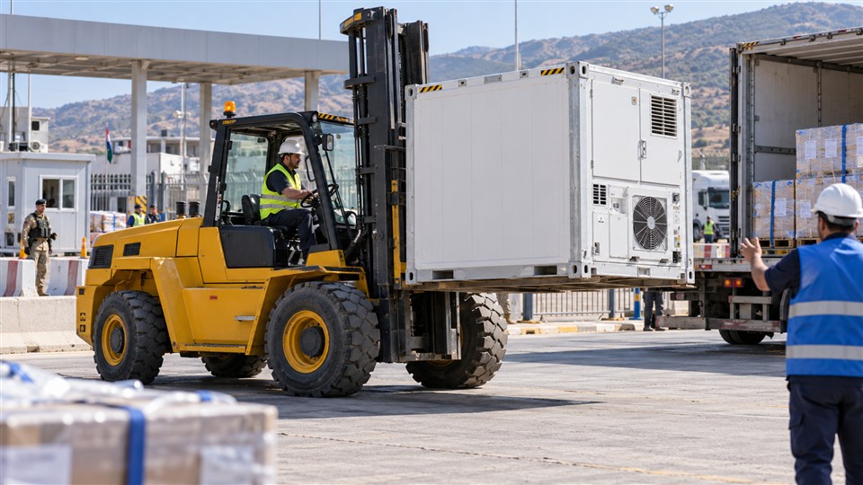 B28 off-road forklift in a October 24, 2026 work scenario