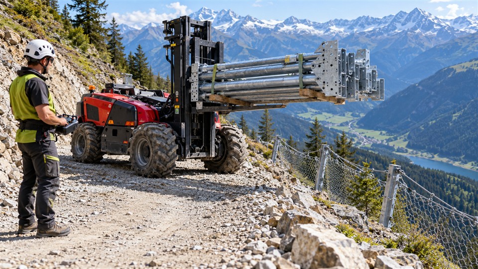 B29 off-road forklift in a October 24, 2026 work scenario