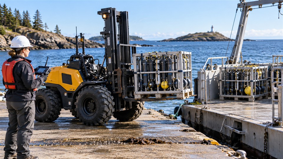7-ton off-road forklift material handling application