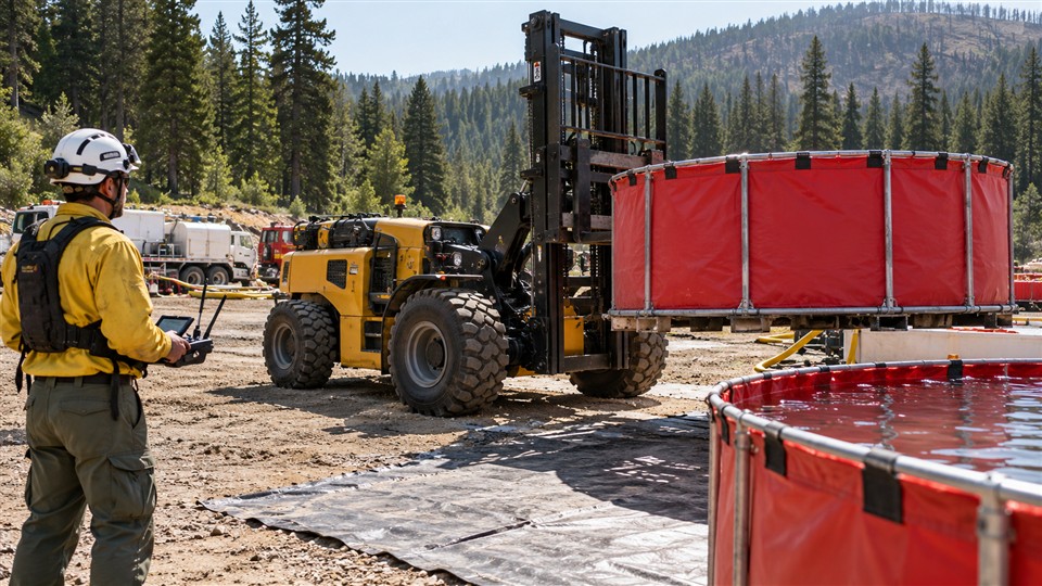 B28 off-road forklift operating scenario