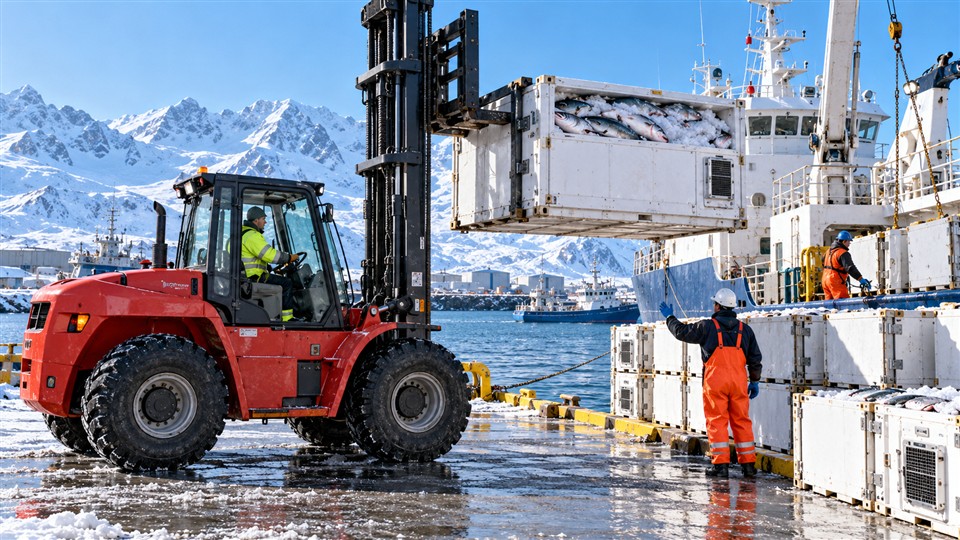 B29 off-road forklift in a October 24, 2026 work scenario