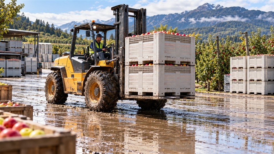 5-ton off-road forklift material handling application