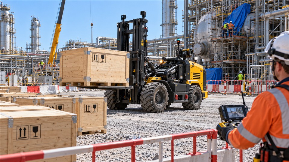 7-ton off-road forklift material handling application