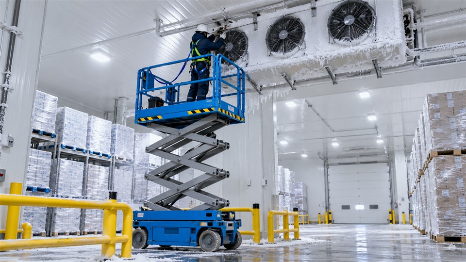 ZG-SPSL1214 self-propelled scissor lift material handling application