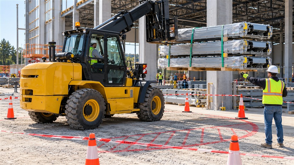 B28 off-road forklift in a October 24, 2026 work scenario
