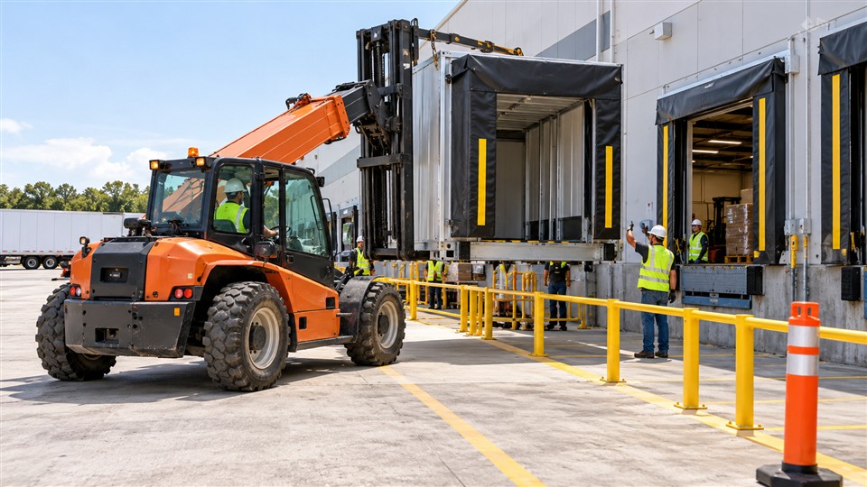 7-ton off-road forklift material handling application