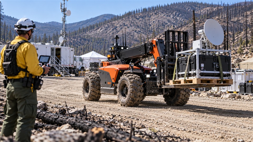 CPC30SY off-road forklift material handling application