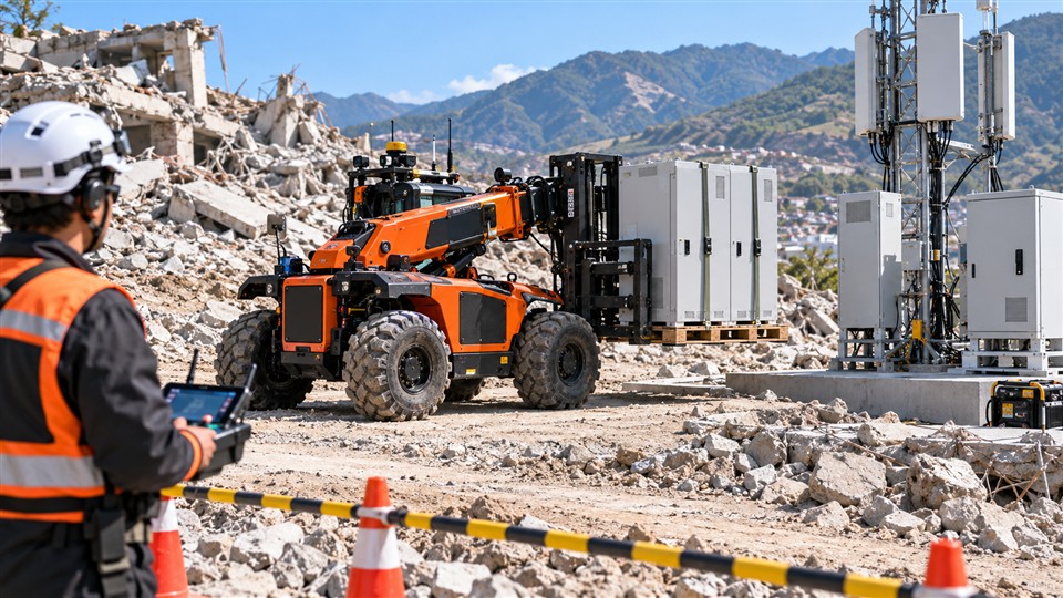 B28 off-road forklift operating scenario