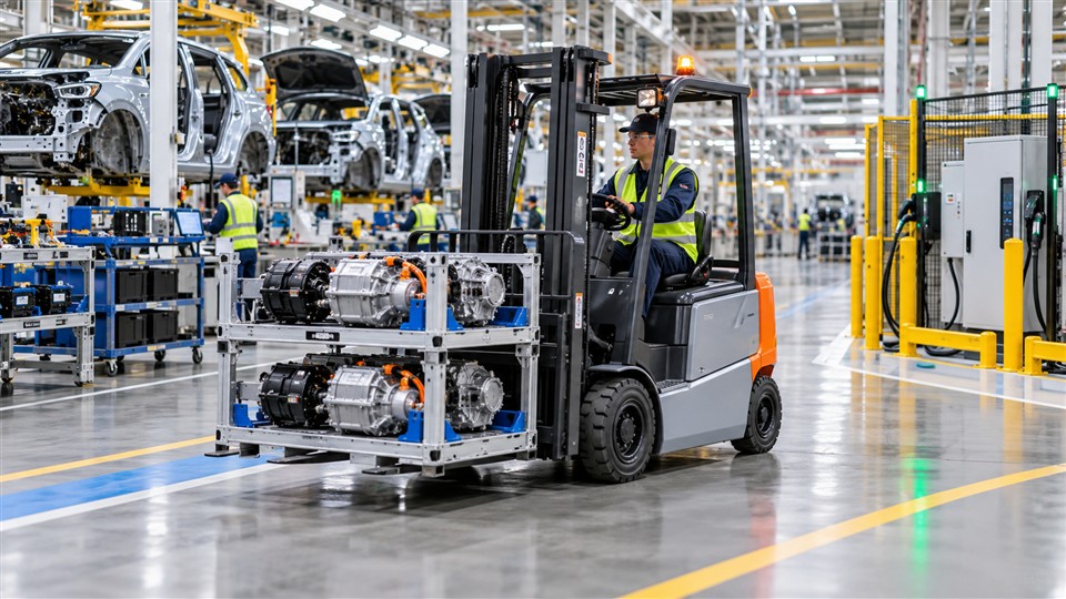 B50 5-ton lithium electric forklift material handling application