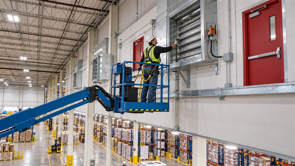 ZG-SPSL1214 self-propelled scissor lift in a October 24, 2026 work scenario