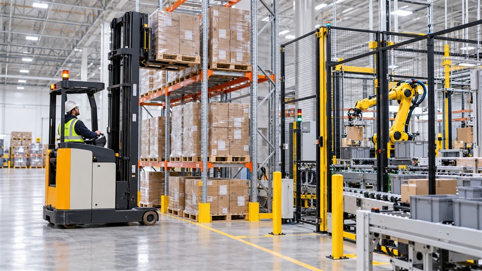 CQDH20 reach pallet stacker in a October 24, 2026 work scenario