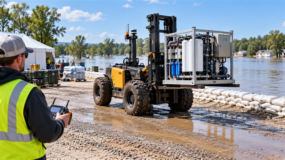 B28 off-road forklift material handling application