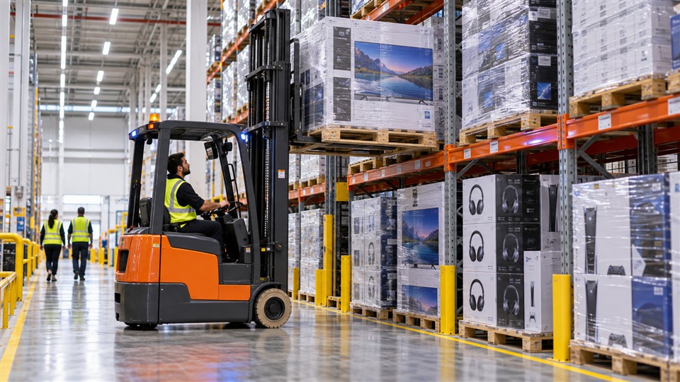 B50 5-ton lithium electric forklift in a October 29, 2026 work scenario