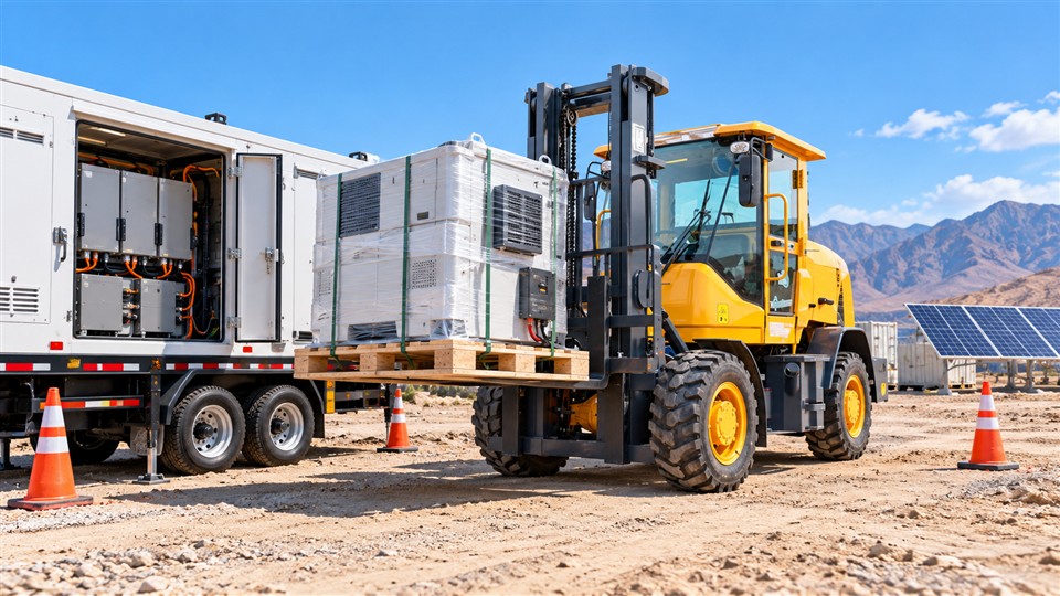 5T off-road forklift in a September 2026 work scenario
