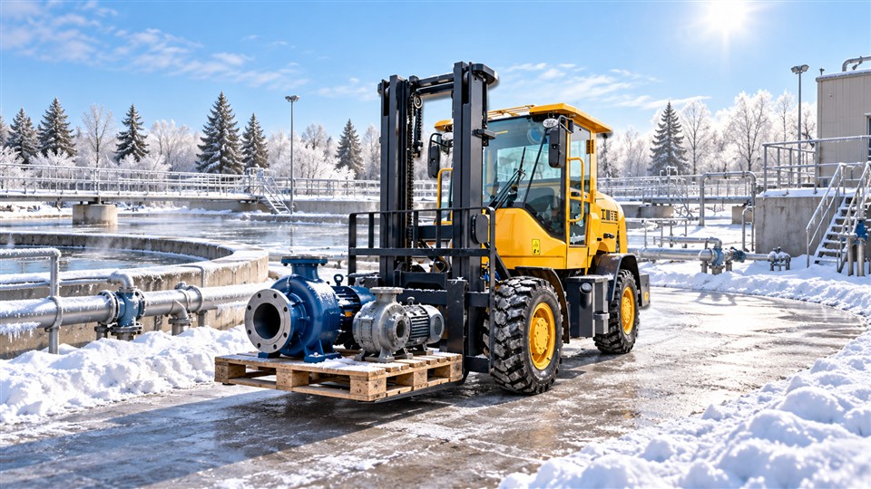 CPC30SY off-road forklift work area scene