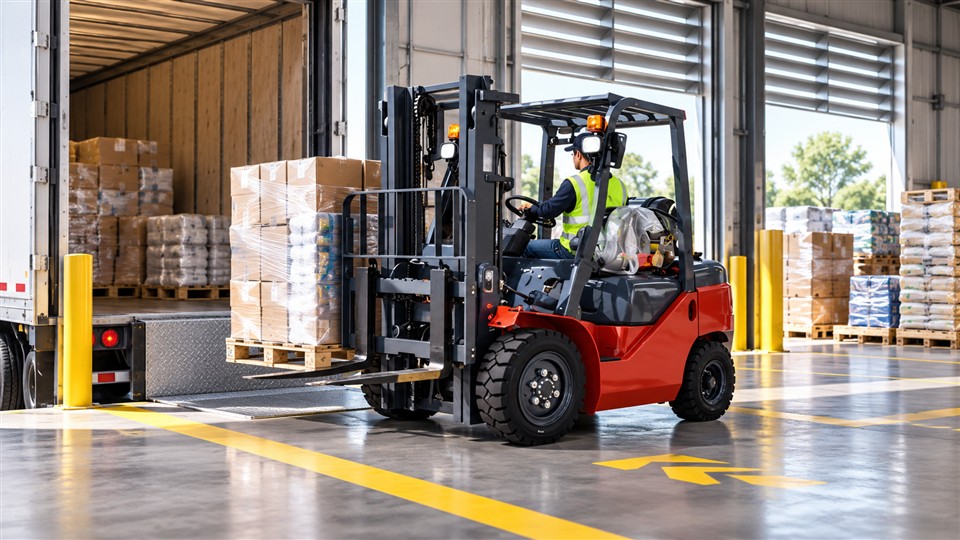 CPY35 LPG forklift work area scene