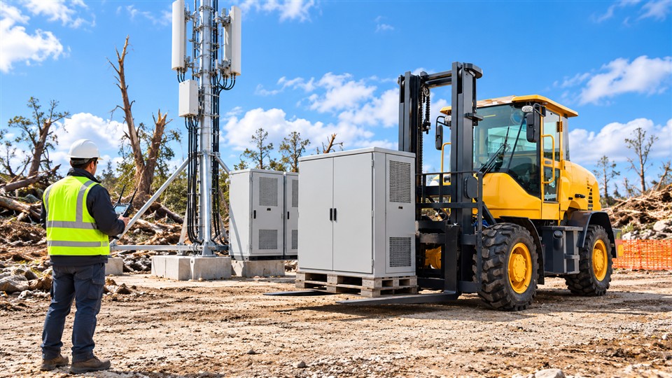7T off-road forklift warehouse work scene