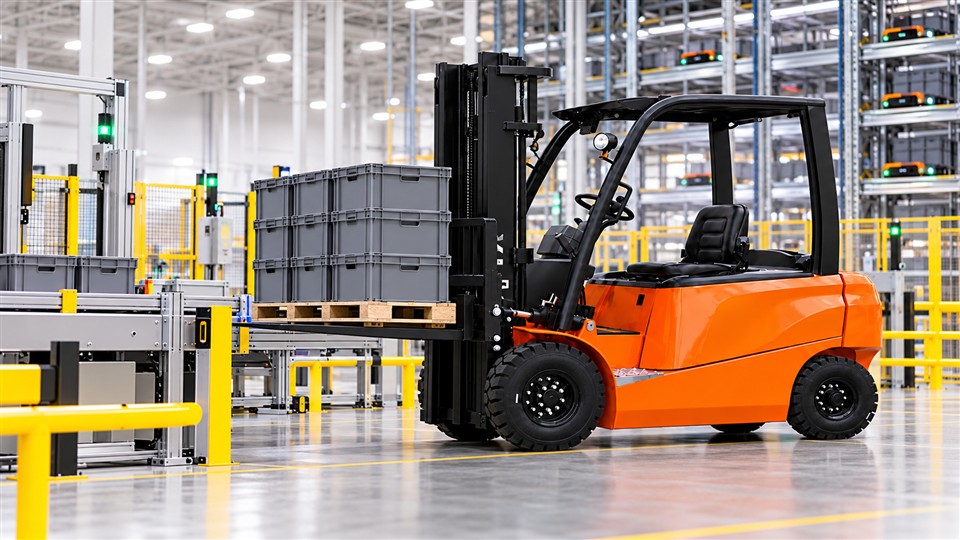 B50 electric forklift material handling scene