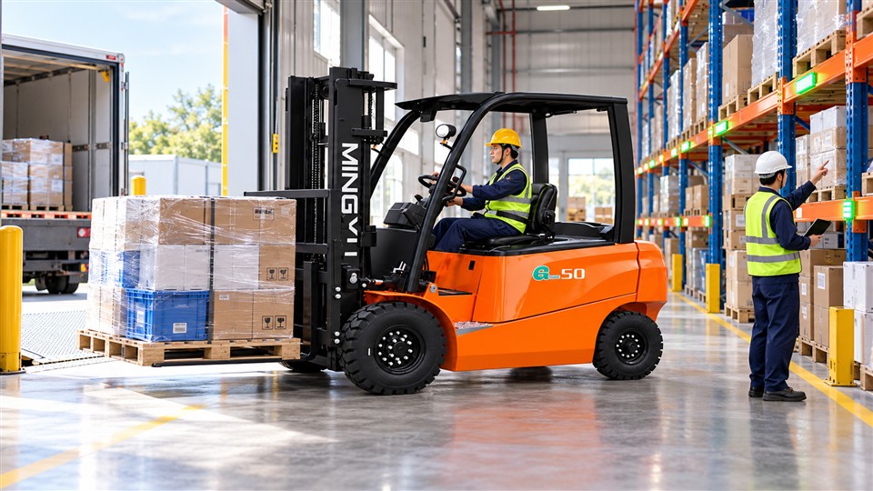 CPD25B electric counterbalance forklift equipment in a working environment