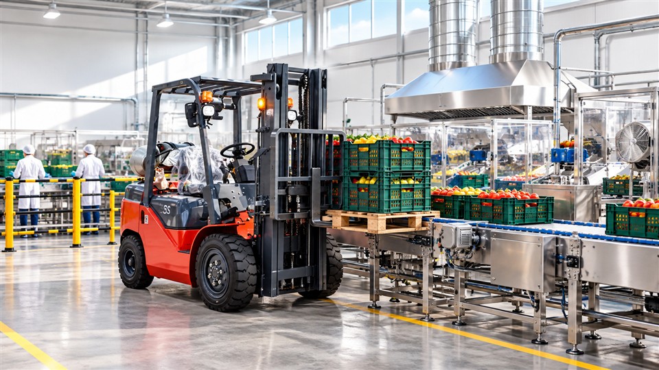 CPCY120 LPG forklift material handling scene