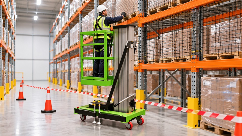 QB16 articulating boom lift equipment in a working environment