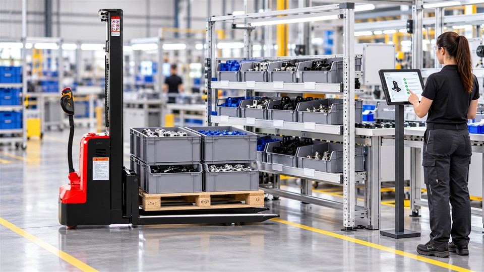 CQDH20 reach stacker material handling scene