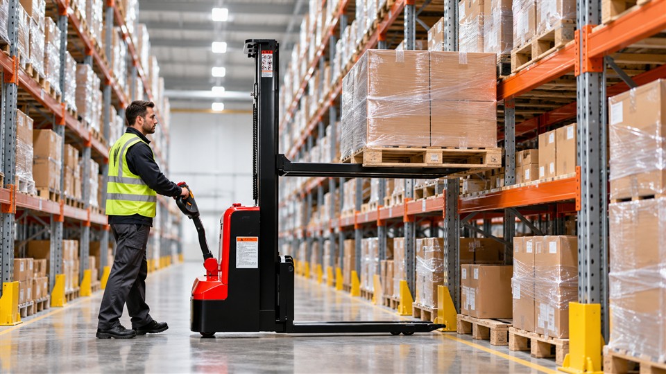 CDD85-R electric stacker equipment in a working environment