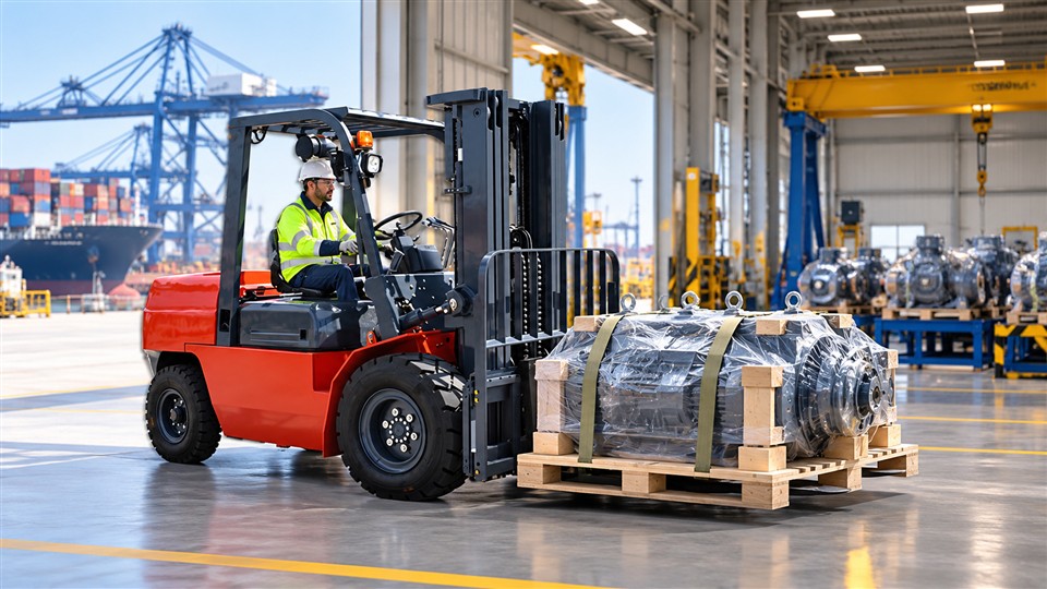 CPCD80K heavy-duty diesel forklift material-handling scene