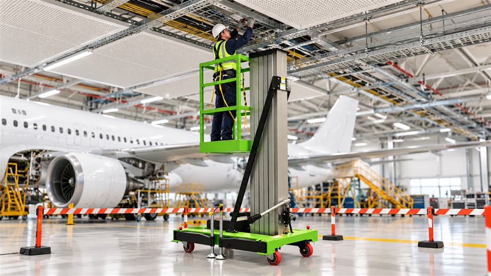 SPSL1214 scissor lift material-handling scene