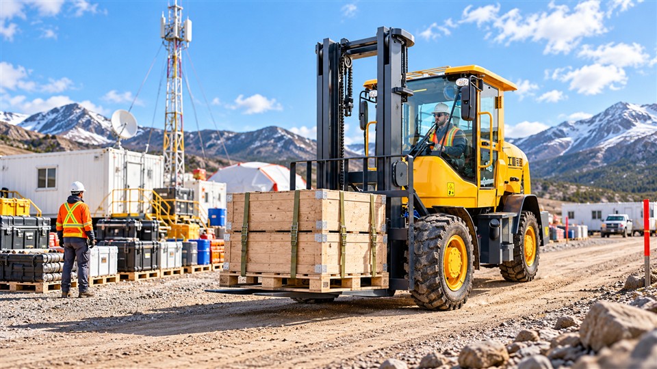 5T off-road forklift application scene