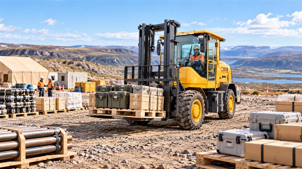 7T off-road forklift workplace application