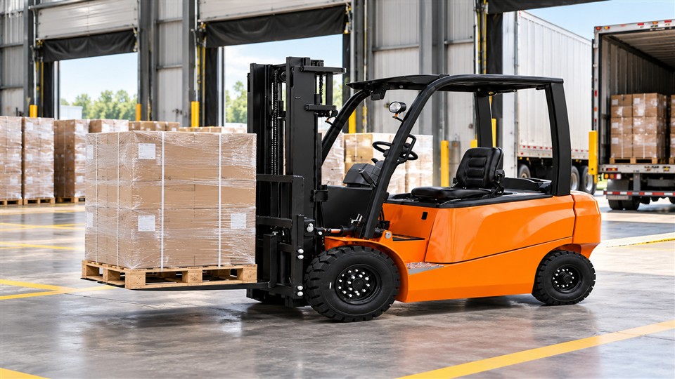B60 lithium electric forklift material-handling scene