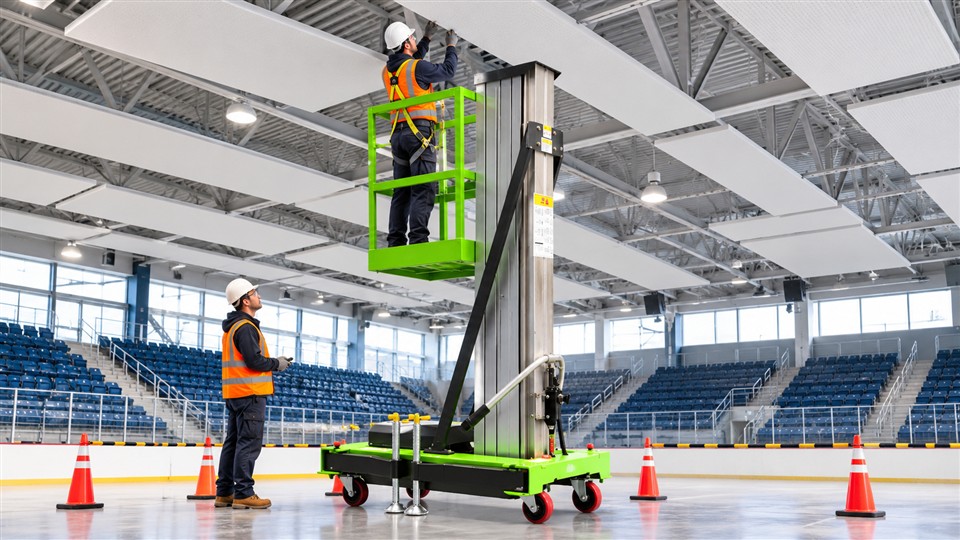 SPSL1214 scissor lift material-handling scene