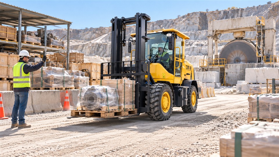 5T off-road forklift application scene