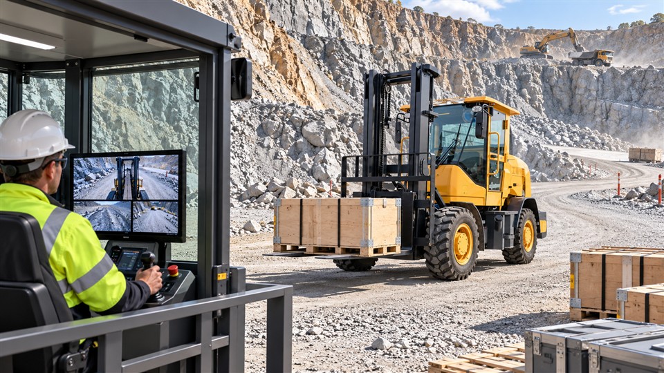 7T rough-terrain forklift workplace application