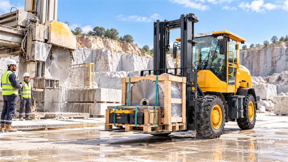 DY26-3T quarry forklift material-handling scene