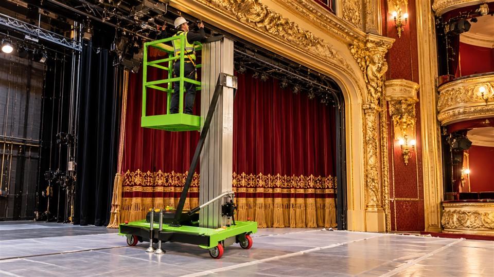 QB16 articulating boom lift workplace application