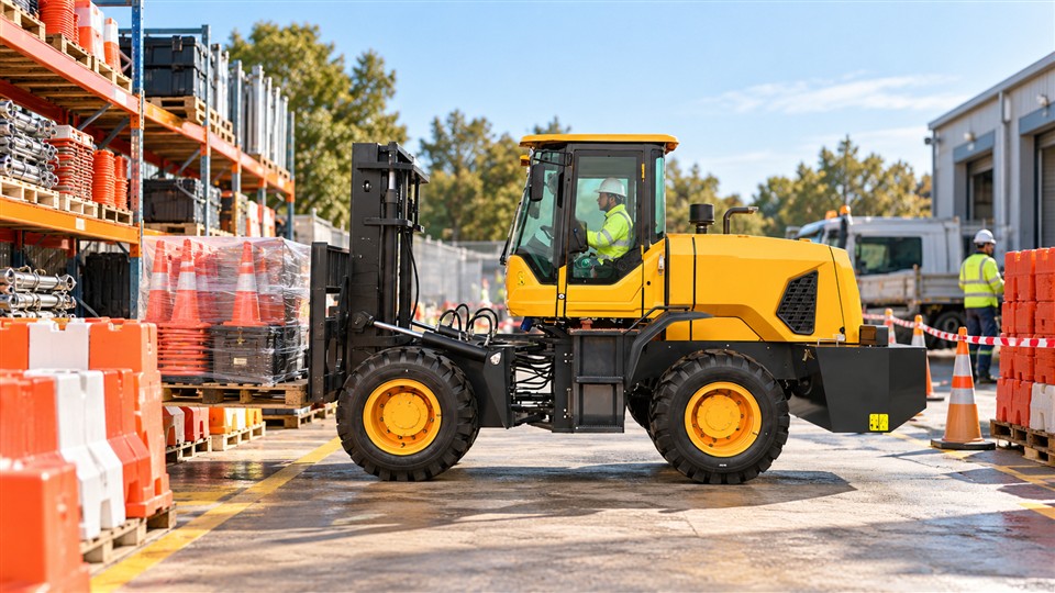 B28 forklift material-handling scene