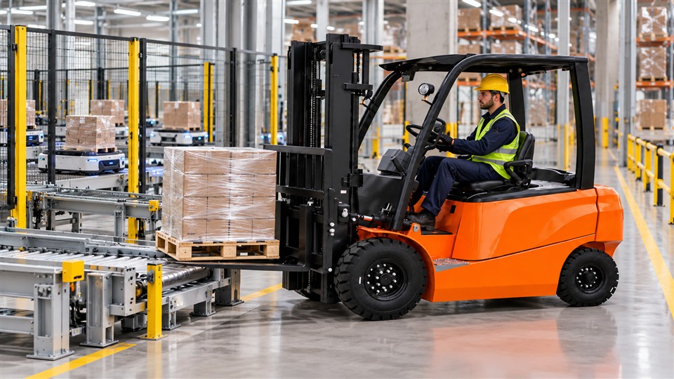 B60 lithium electric forklift material-handling scene