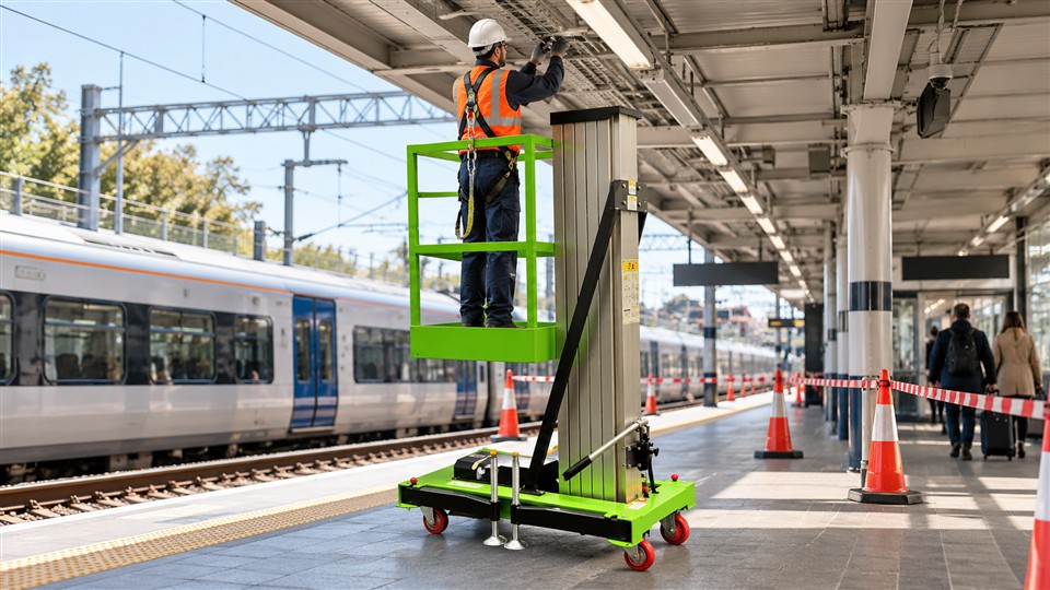 QB16 articulating boom lift workplace application