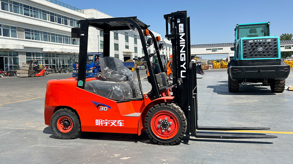 when traveling down a ramp or incline on a forklift