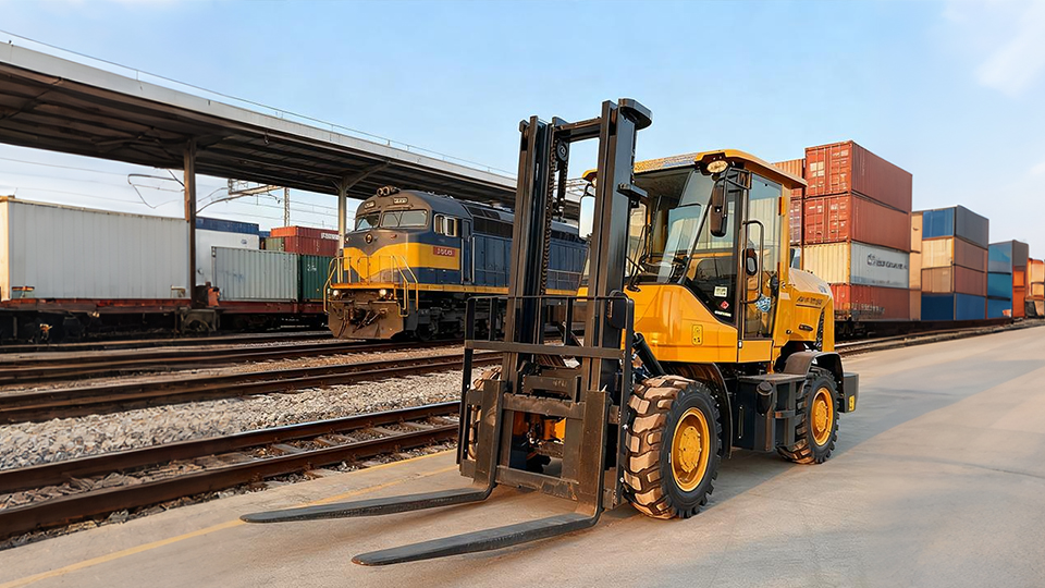 What attachments are available for off-road forklifts?