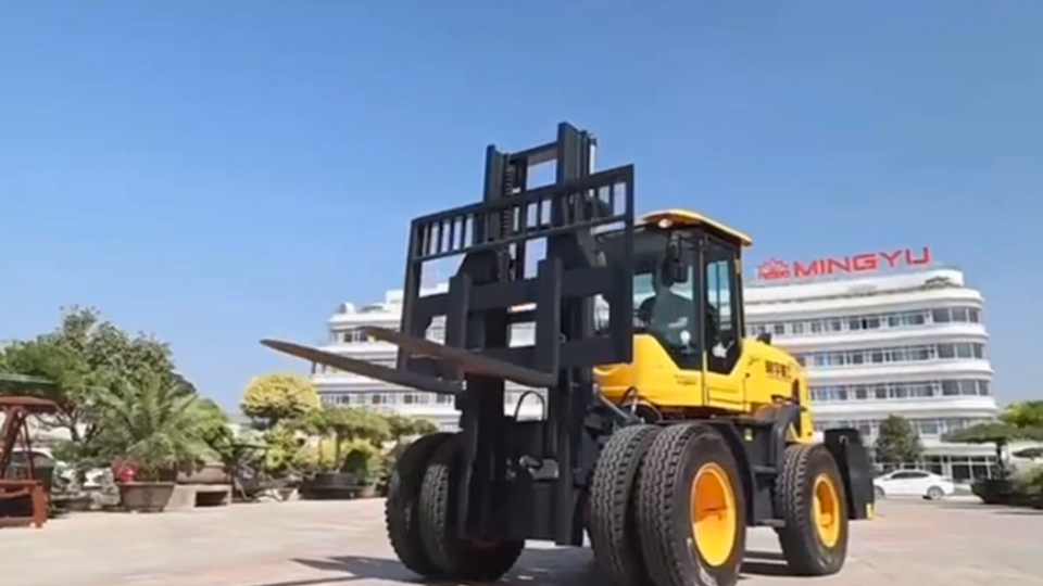 What is the price range for a new rough-terrain forklift?