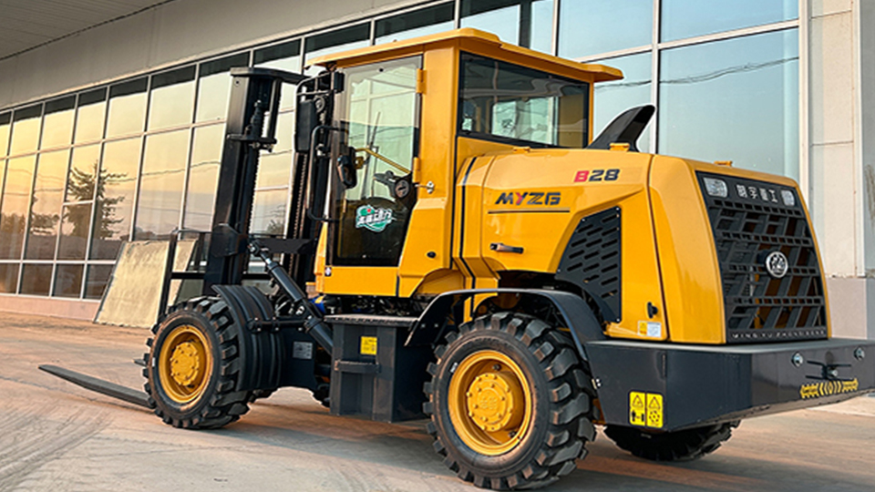 What safety features are essential for off-road forklift operation?